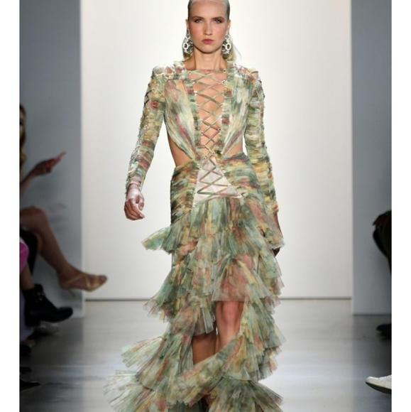 Raise vanessa floral tier draped ruffle gown - Picture 6 of 16